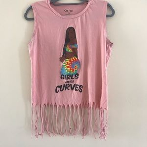 Girls w Curves Tassels Tee